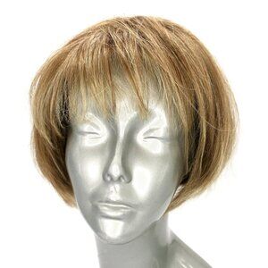 Noriko Wig Cory Strawberry Swirl Synthetic Bob Bangs Basic Cap Honey Blonde